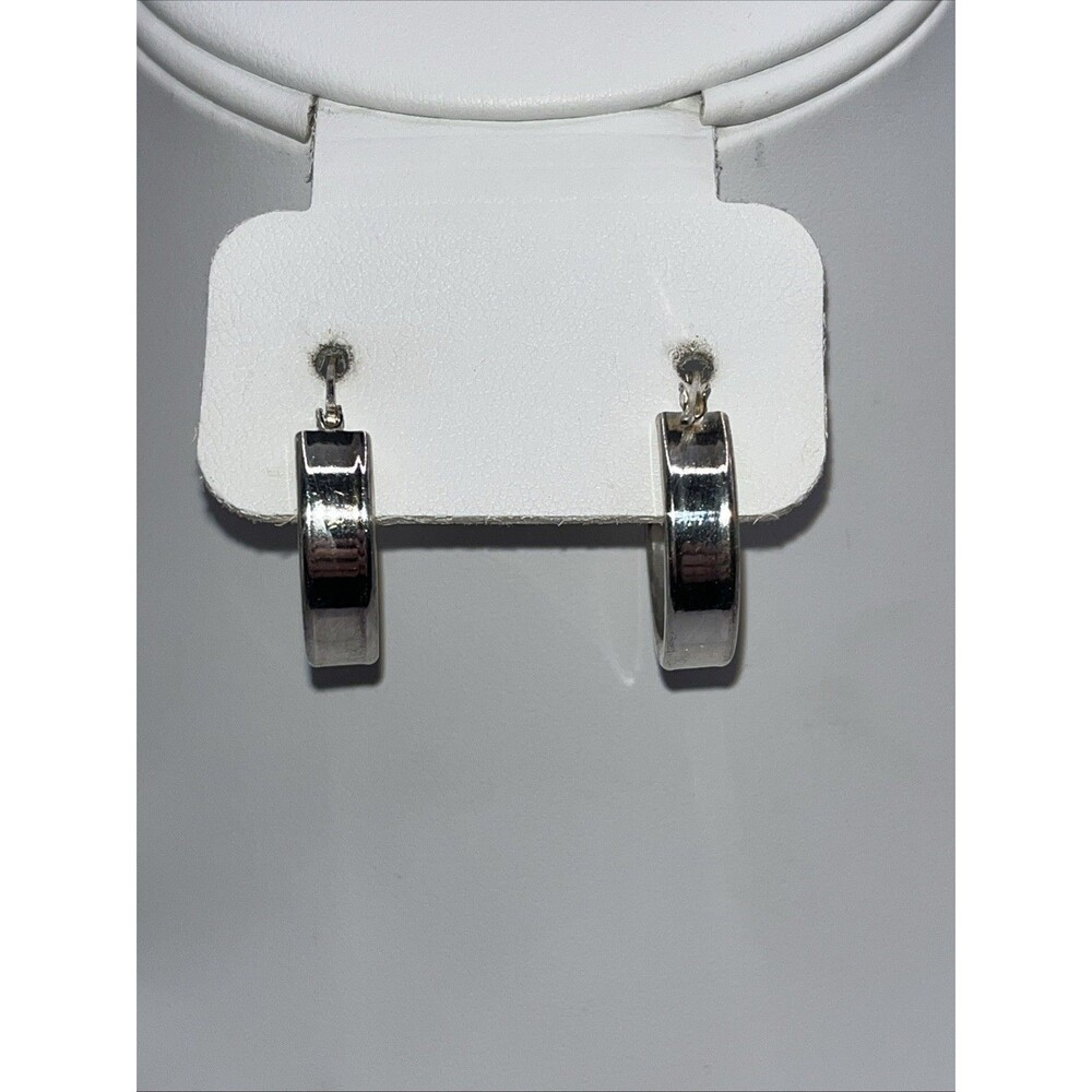 Sterling 925 Italy Earrings Hoops Thick 7 Grams